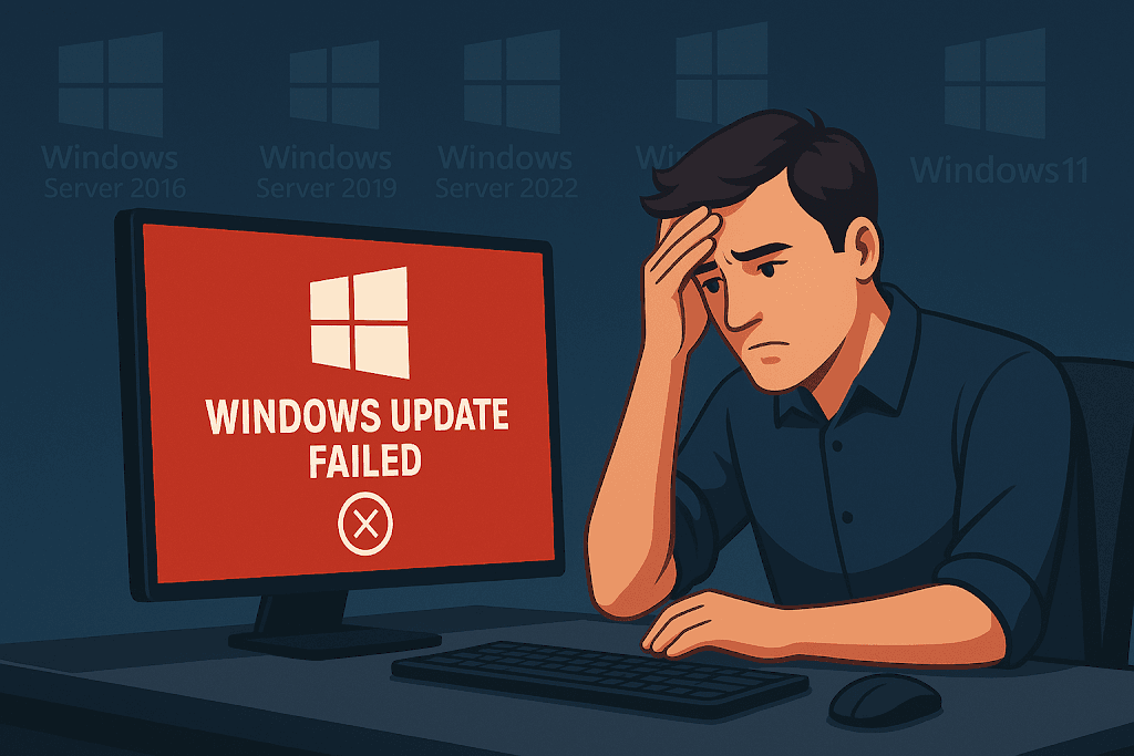 how to troubleshoot failed patches in windows server