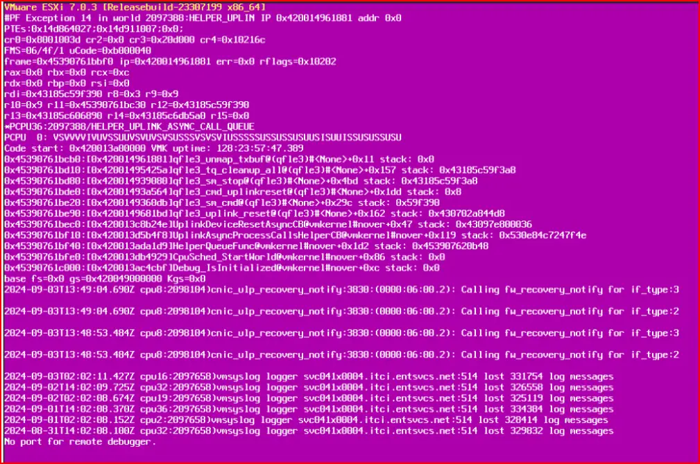 How to troubleshoot esxi host PSOD error