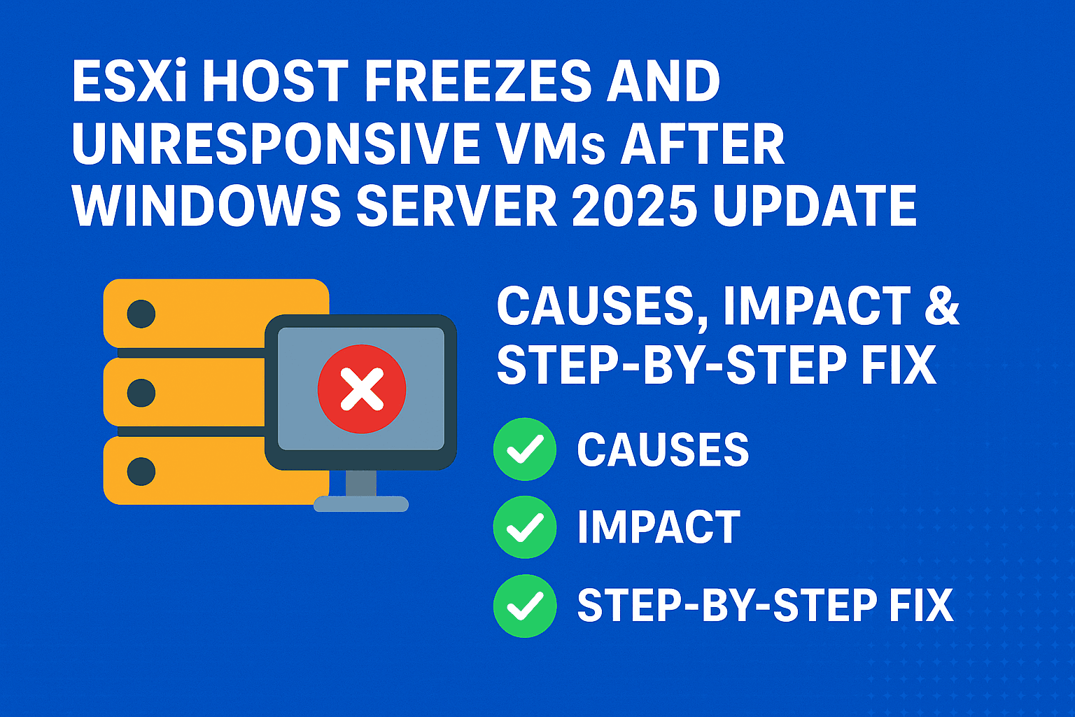 ESXi host freezes and unresponsive VMs after Windows Server 2025 update